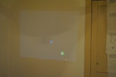 Zaměřování zelené tečky kamerou a projektorem