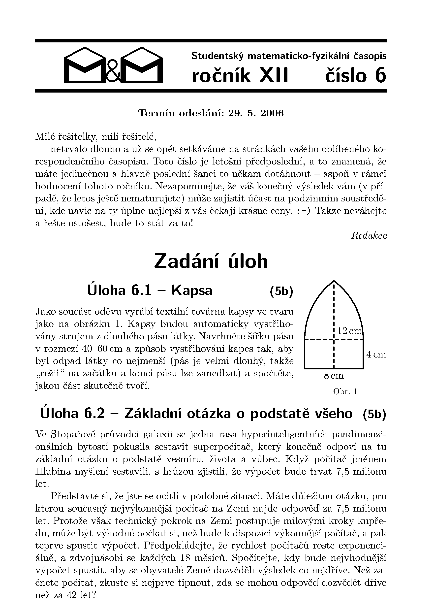 Titulní strana 6. čísla