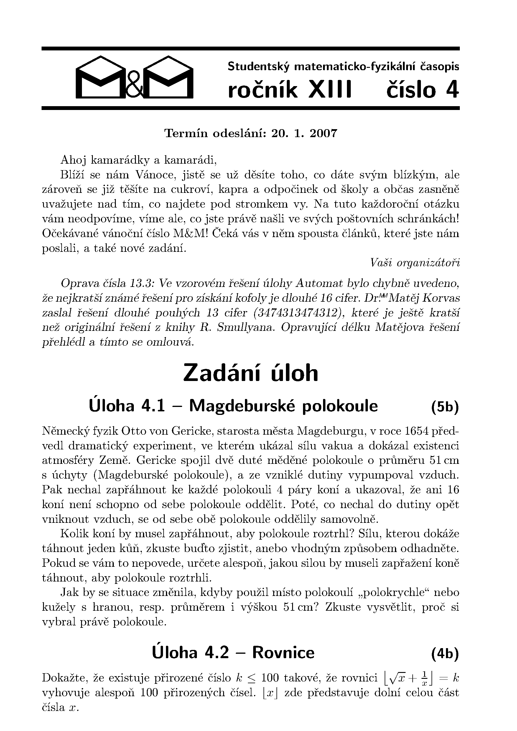 Titulní strana 4. čísla